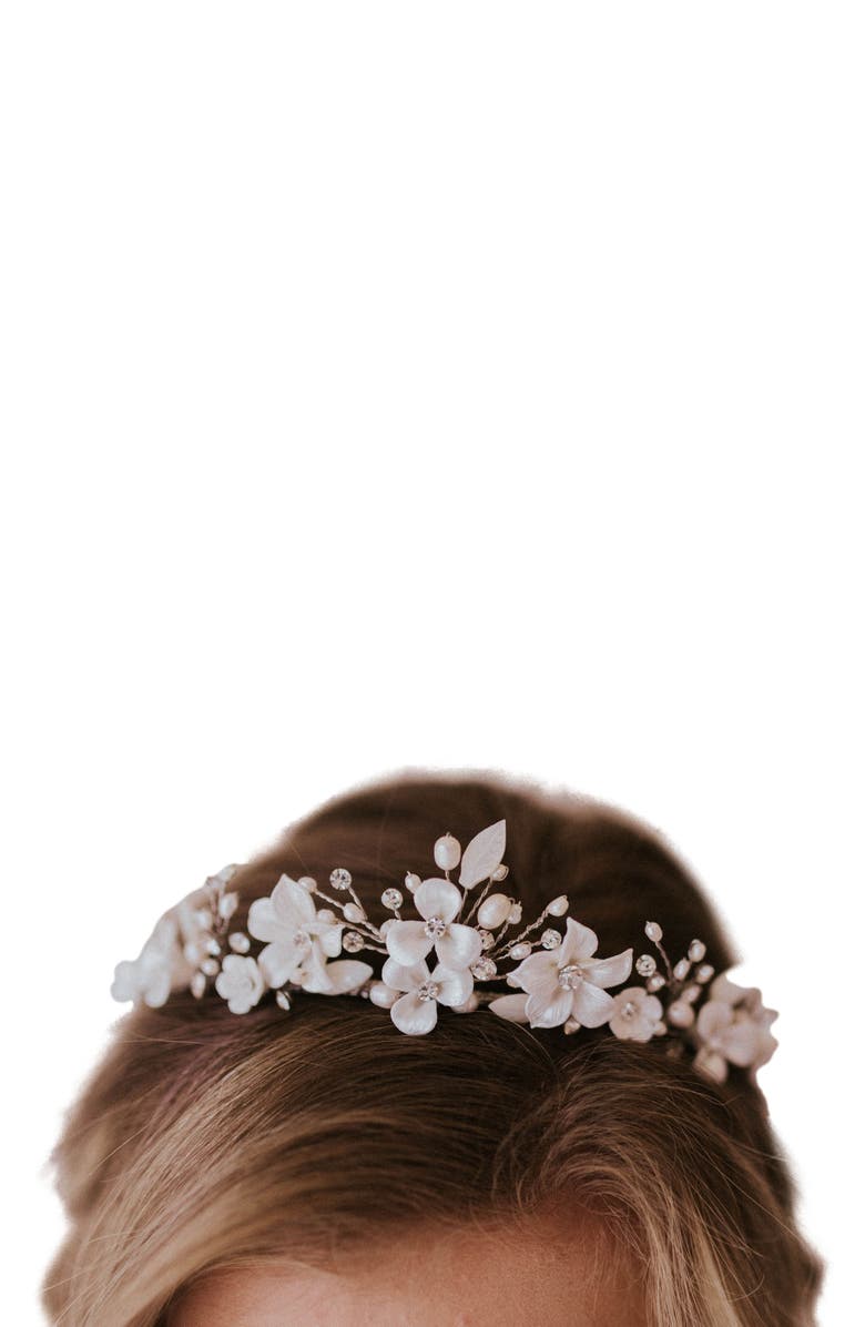 Untamed Petals Josephine Crystal Tiara, Alternate, color, Gold