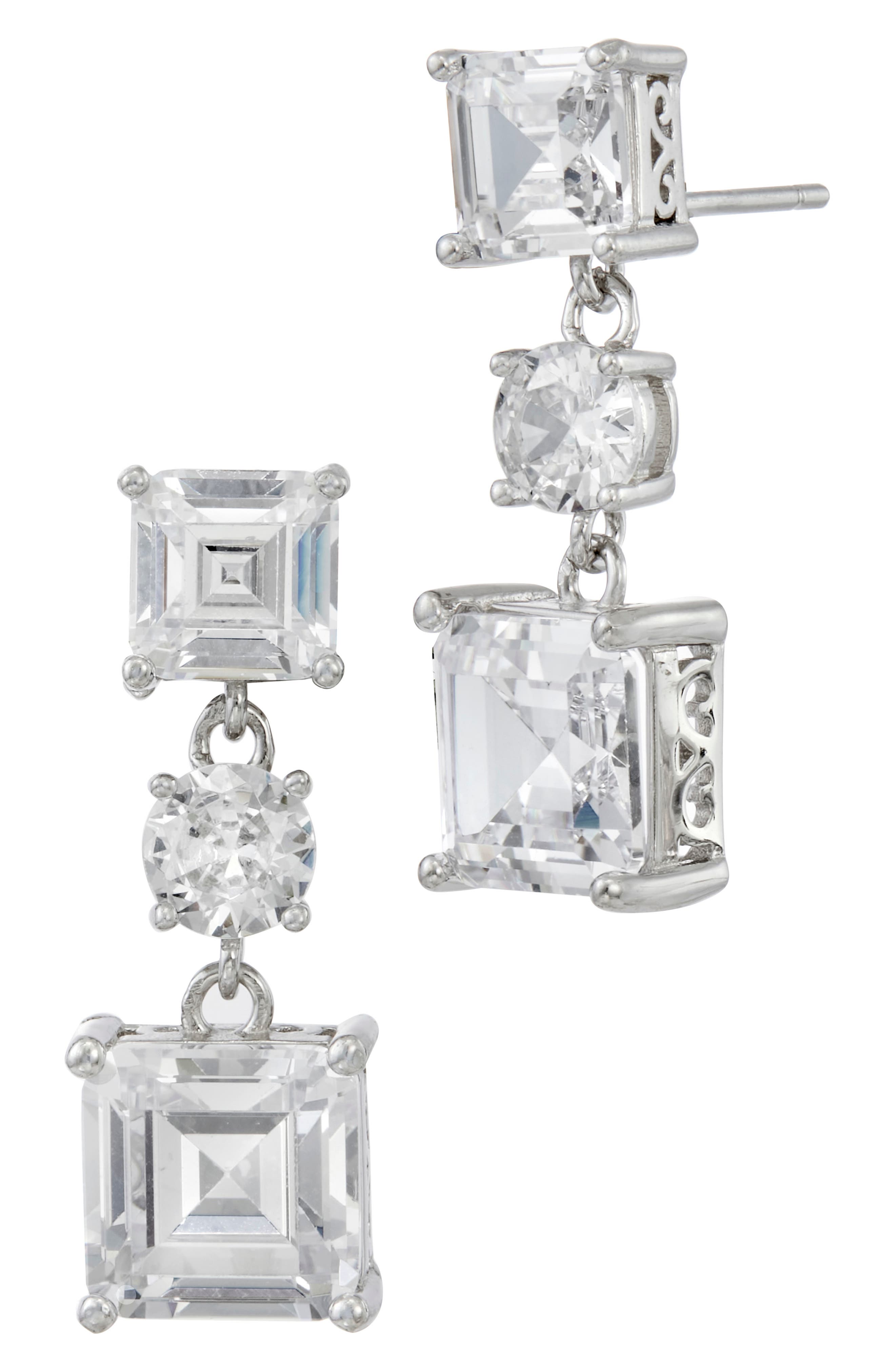 SAVVY CIE JEWELS Cubic Zirconia Drop Earrings