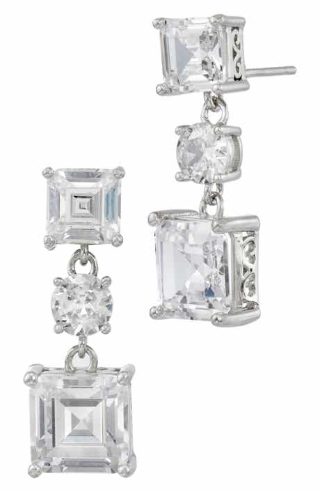 SAVVY CIE JEWELS Cubic Zirconia Drop Earrings