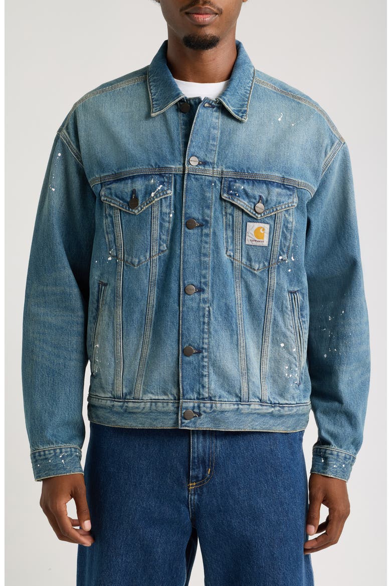 Helston Denim Jacket, Alternate, color, BLUE (DESTROY WASH)