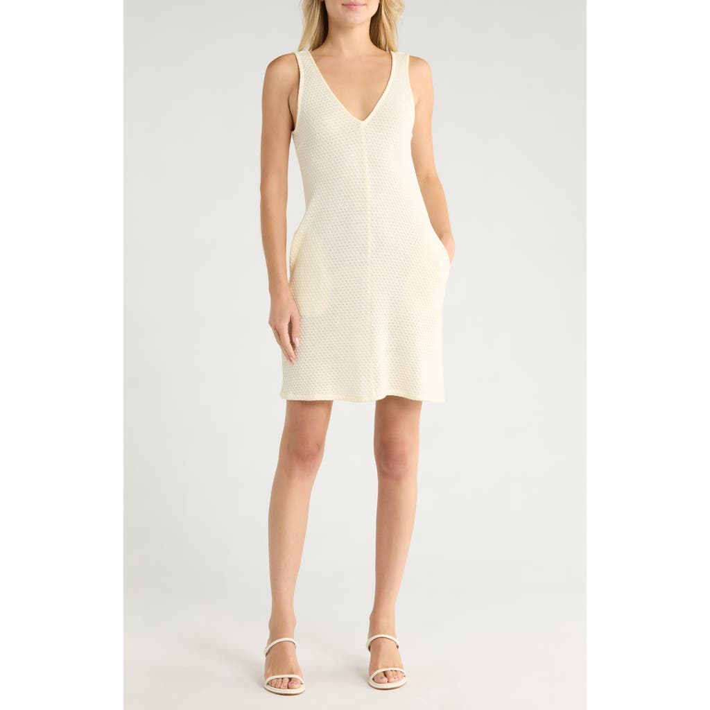 Rag & Bone Carine Open Knit V-neck Minidress In White
