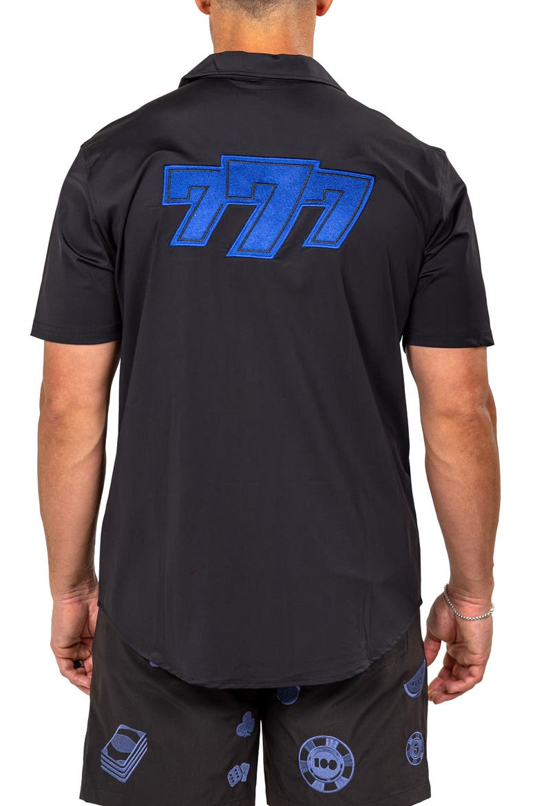 Marthy Black Camp Shirt, Alternate, color, BLACK