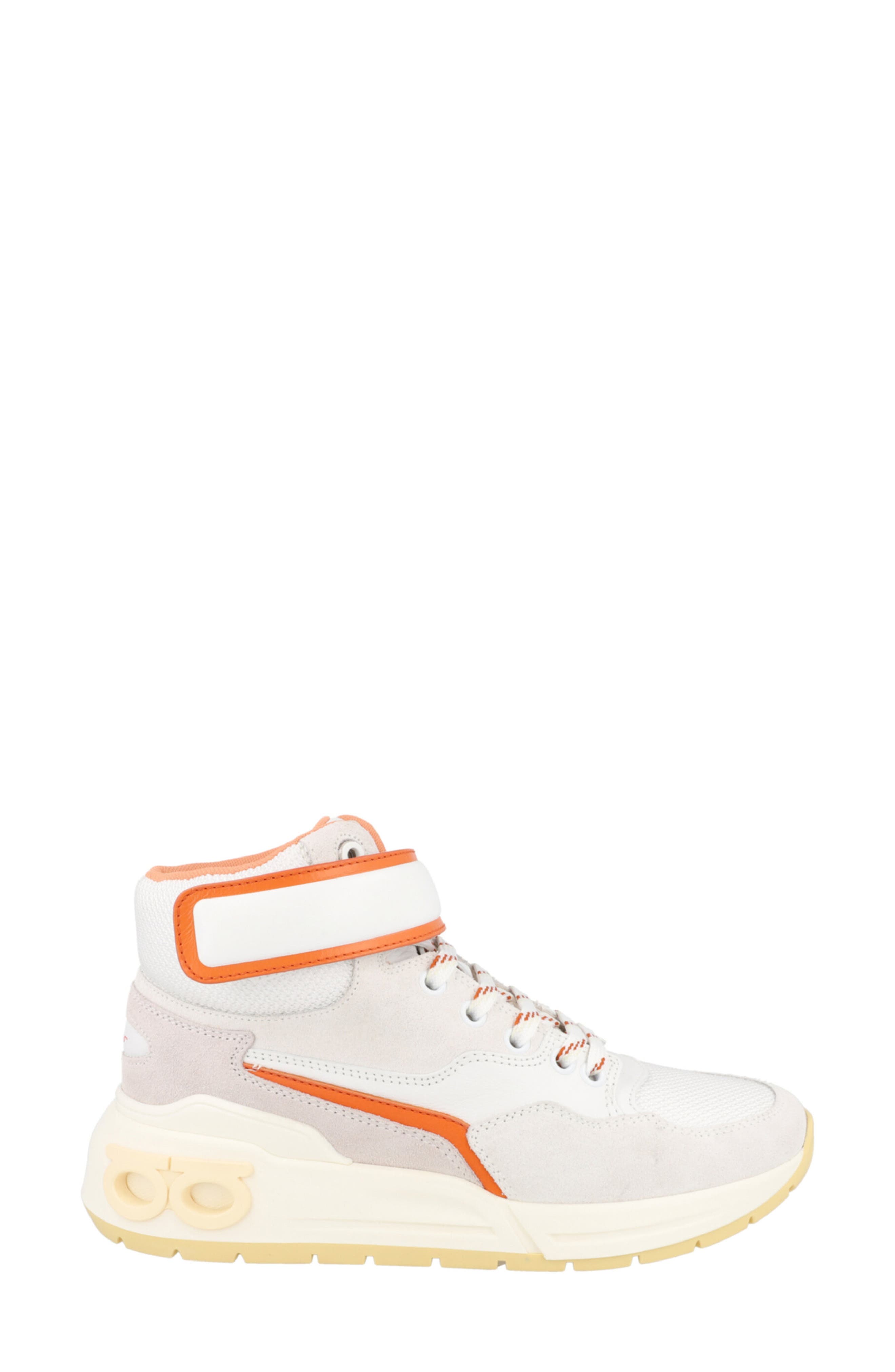 FERRAGAMO Cosma High Top Sneaker, Alternate, color, White/ Orange