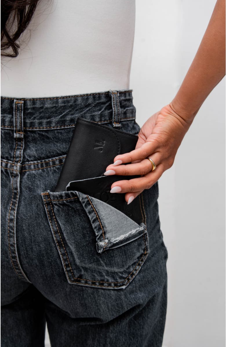 Mandrn Leather Trifold Wallet, Alternate, color, Black