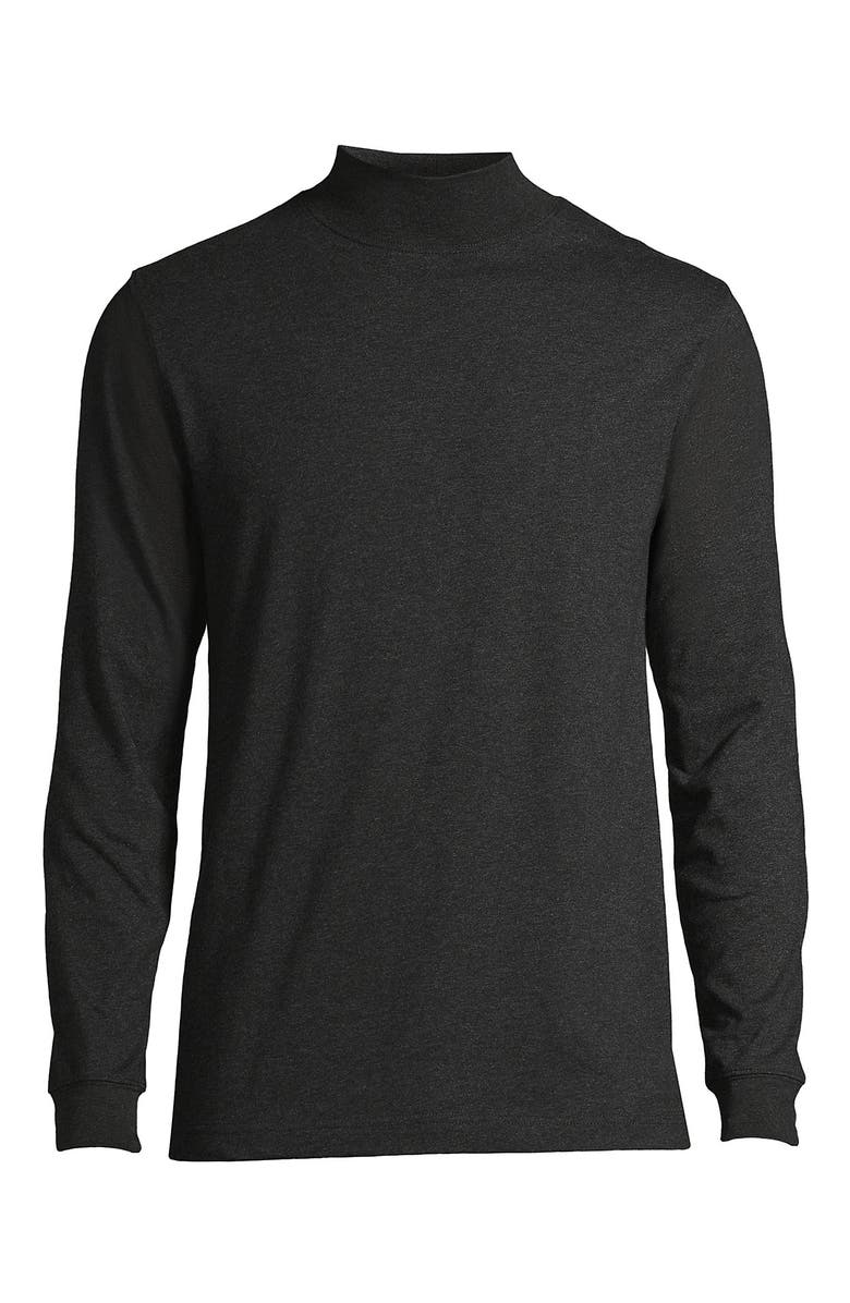 Lands' End Super-T Mock Turtleneck, Alternate, color, Dark Charcoal Heather