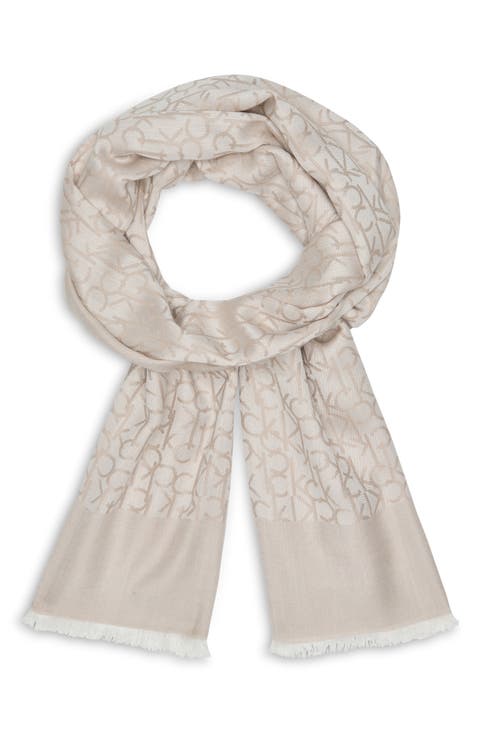 Fringe Trim Logo Scarf