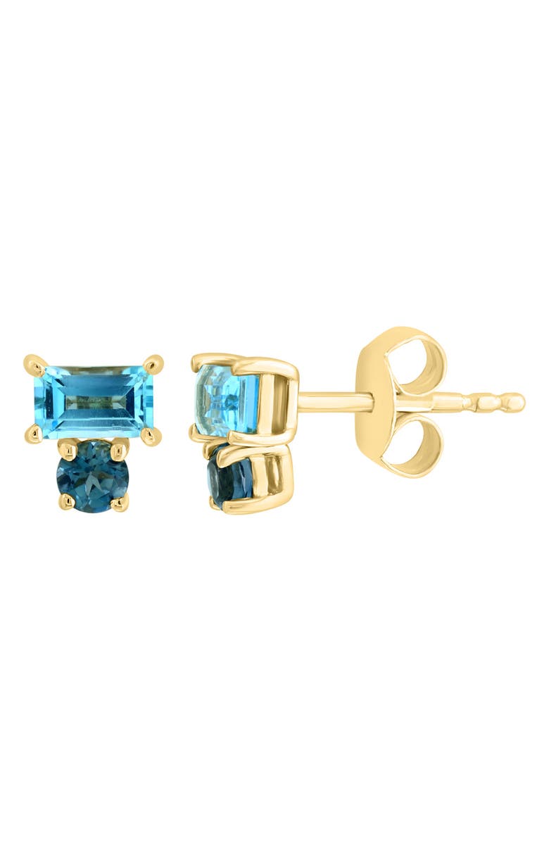EFFY 14K Gold Londo Blue Topaz & Emerald Stud Earrings, Alternate, color,