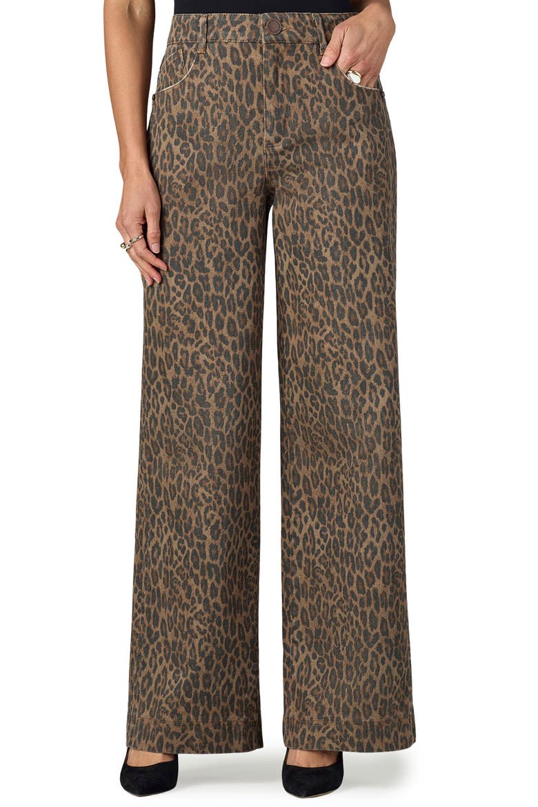 Gracie Skyrise Double Side Seam Wide Leg Jeans, Main, color, MOCHA BLACK MULTI