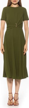 Alexia Admor Xi Gathered Waist Midi Dress