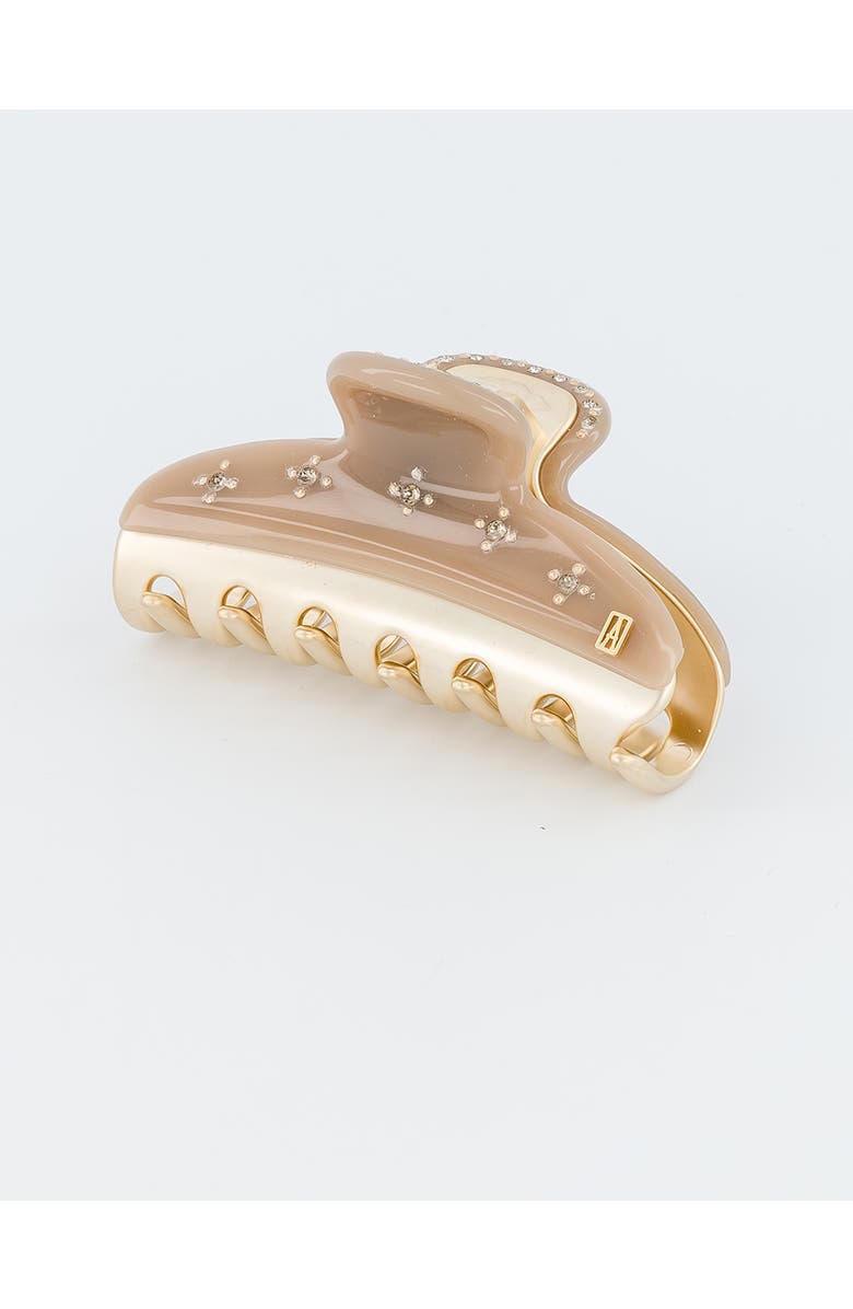 Alexandre de Paris Vendome Etoile Medium Swarovski<sup>®</sup> Crystal Embellished Hair Clip, Alternate, color, Brown