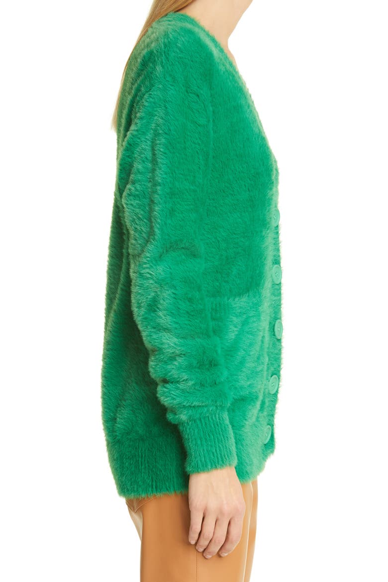 Bix Fuzzy Cardigan, Alternate, color, KELLY GREEN
