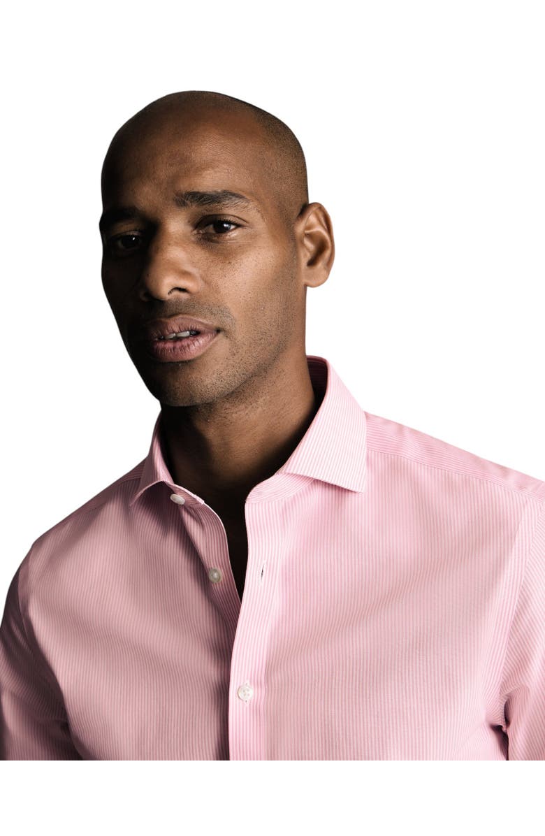 Charles Tyrwhitt Non-Iron Poplin Bengal Stripe Shirt, Alternate, color, Pink