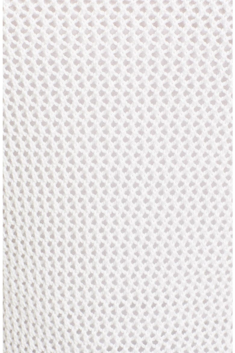 'Cecile' Cotton & Cashmere V-Neck Mesh Pullover, Alternate, color, IVORY