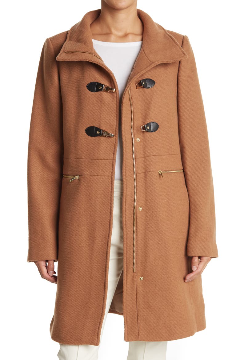 Wool Blend Twill Coat, Main, color, CAMEL