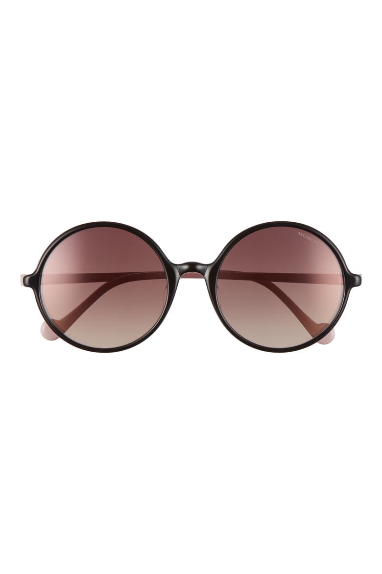 57mm Round Sunglasses, Main, color, BLACK/ ROSE/ VIOLET GRADIENT