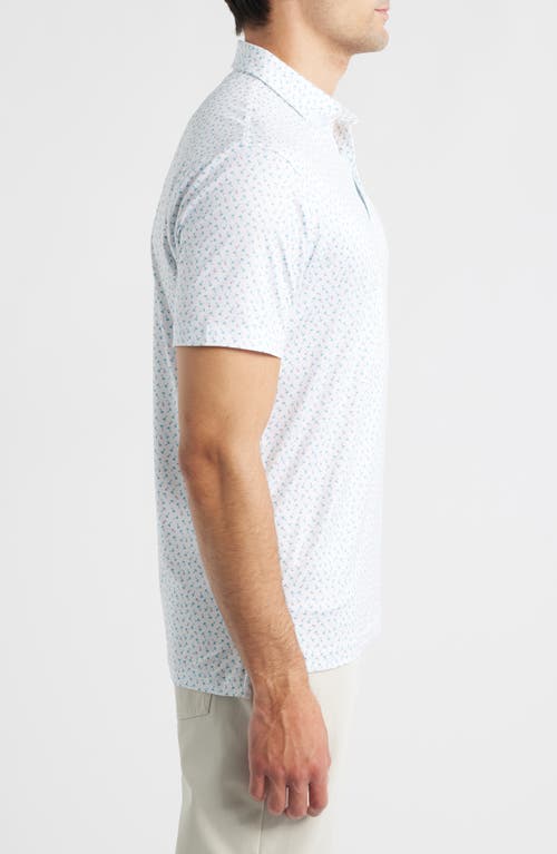Johnnie-o Tini Dancer Martini Print Featherweight Performance Polo In White