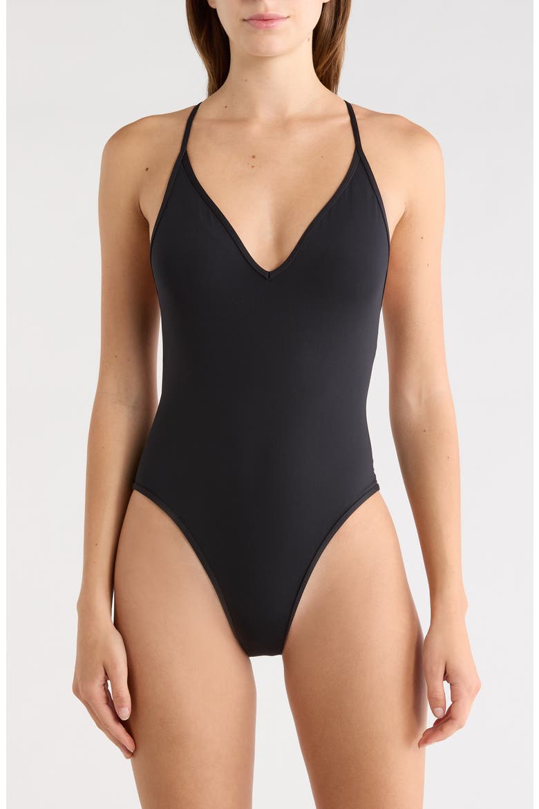 Classic Surf One-Piece Swimsuit, Main, color, BLACK