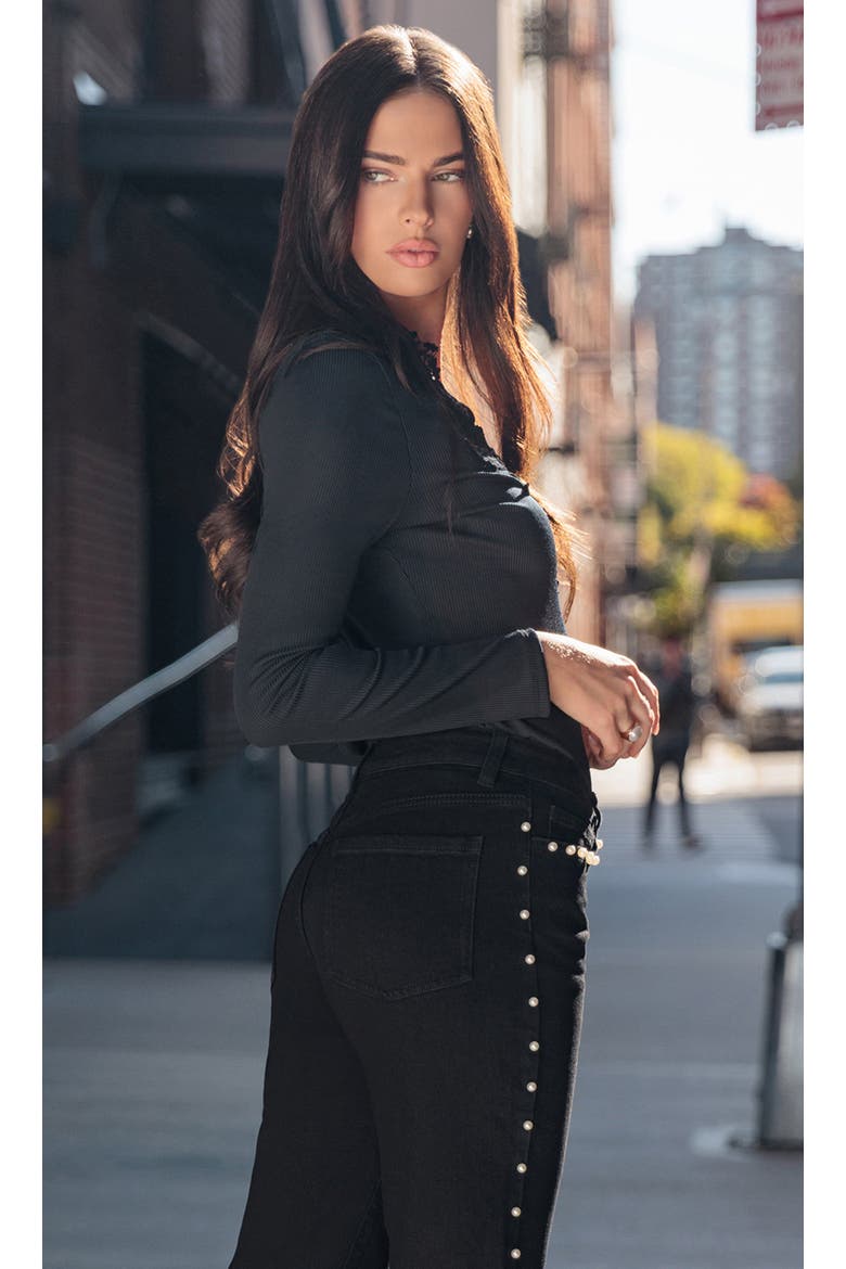 Piper Lace Combo Top, Alternate, color, Black