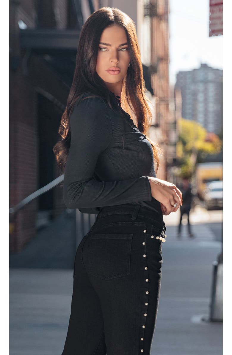 Generation Love Piper Lace Combo Top, Alternate, color, Black