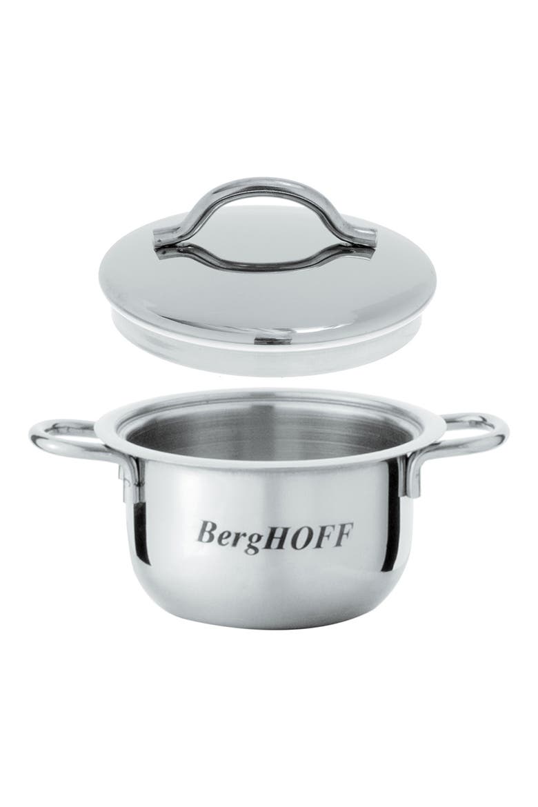 INTERNATIONAL Stainless Steel Covered Mini Pot - Set of 2, Alternate, color, SILVER