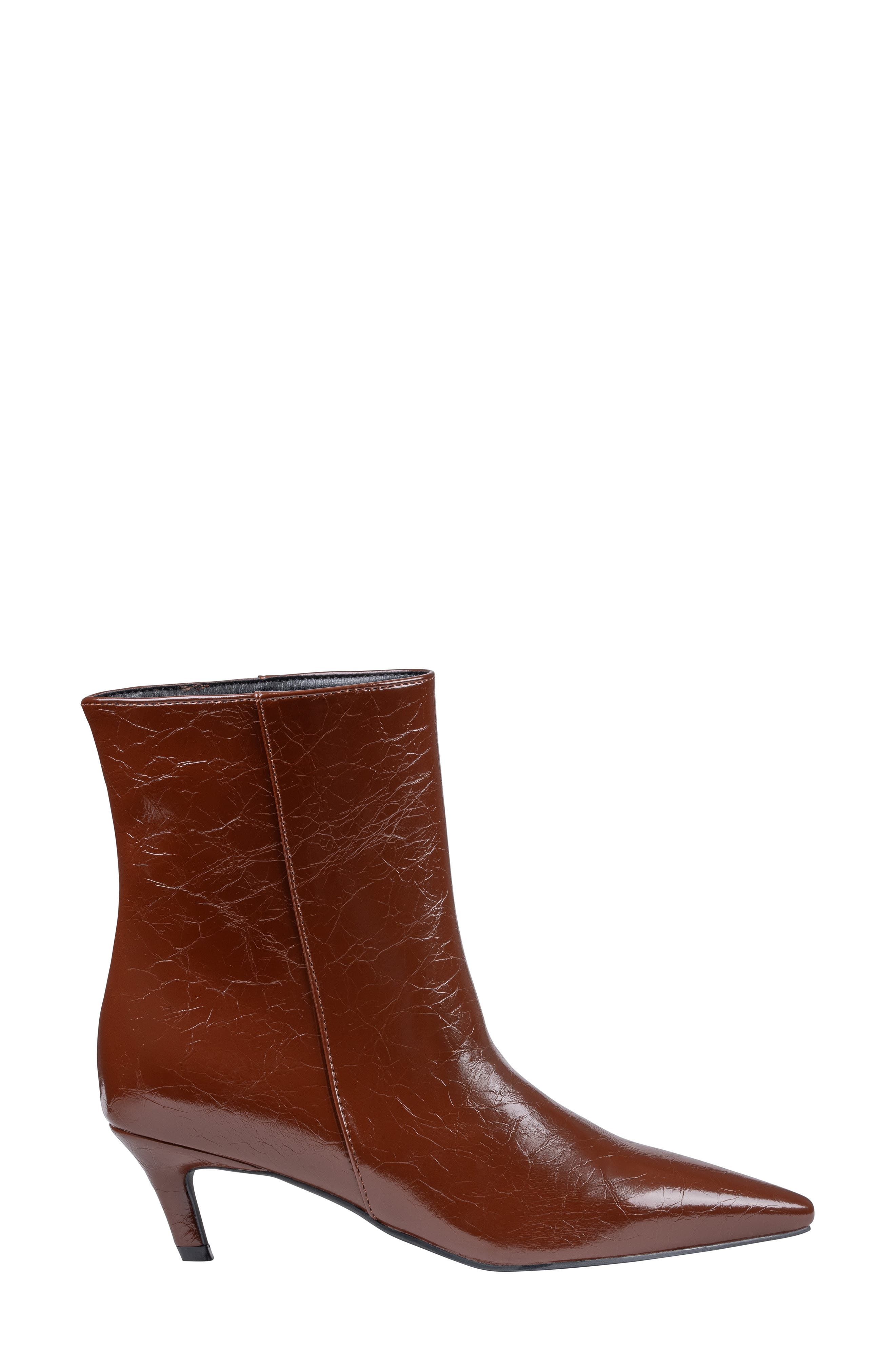 Rorey Croc Embossed Faux Leather Ankle Bootie, Alternate, color, BROWN