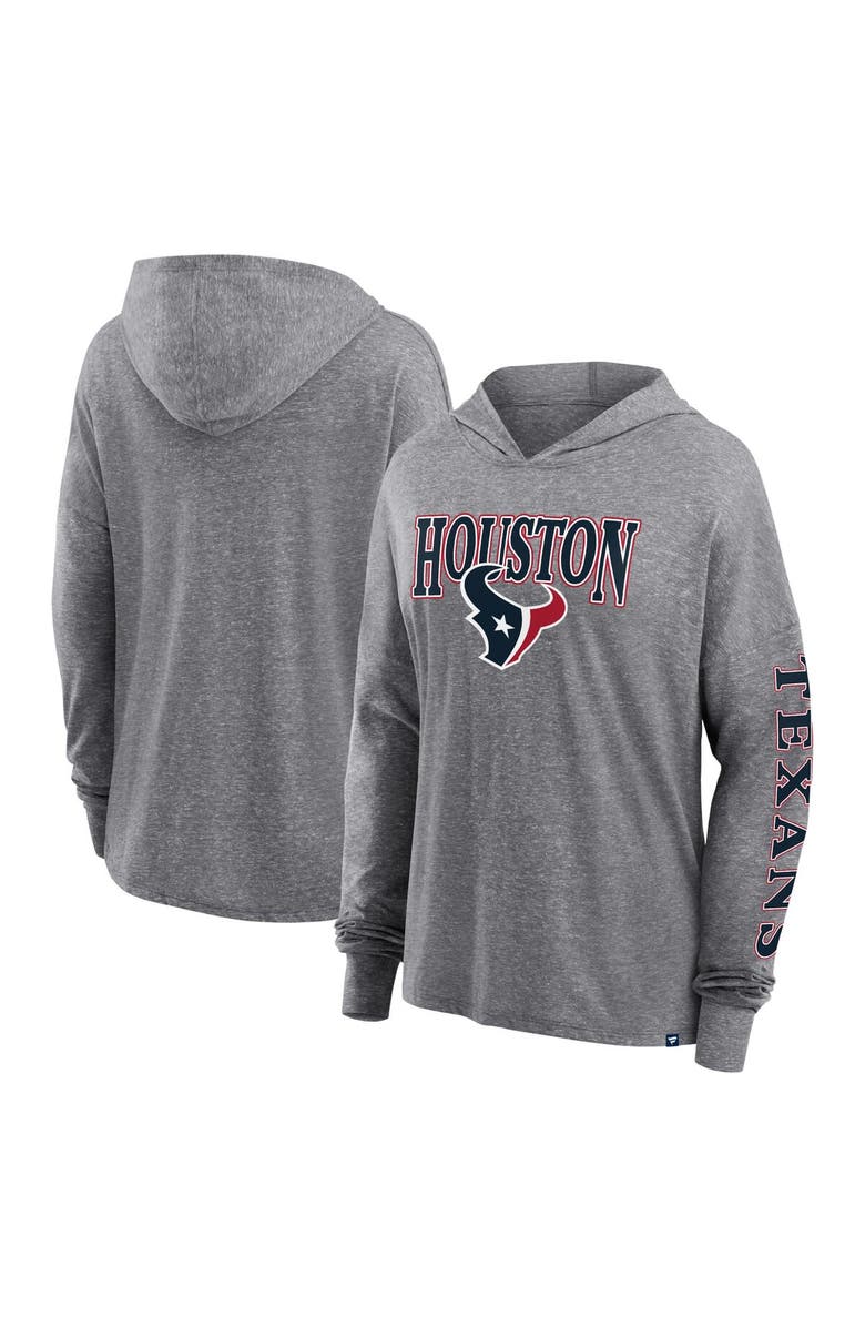 FANATICS Women's Fanatics Branded Heather Gray Houston Texans Classic Outline Pullover Hoodie, Main, color, 
