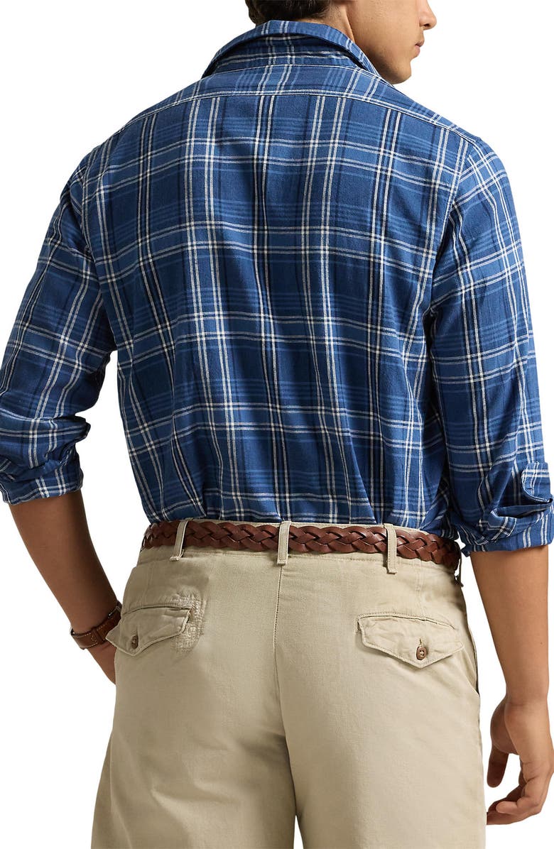Polo Ralph Lauren Rustic Plaid Linen & Cotton Button-Up Shirt, Alternate, color, 