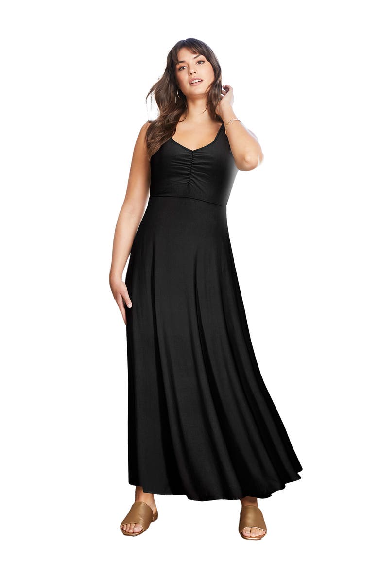 June + Vie Sleeveless Sweetheart Dress, Main, color, Black