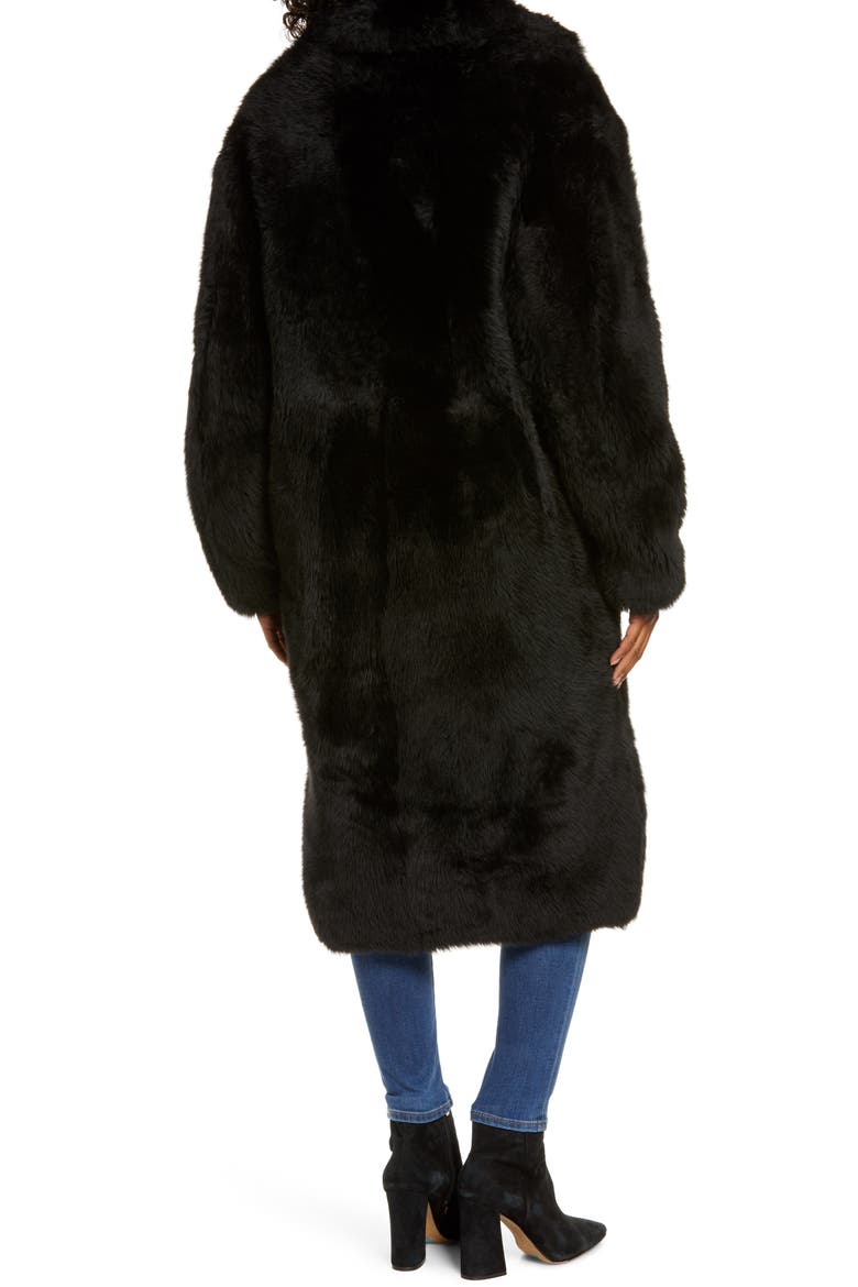 Esme Long Genuine Toscana Shearling Coat, Alternate, color, BLACK