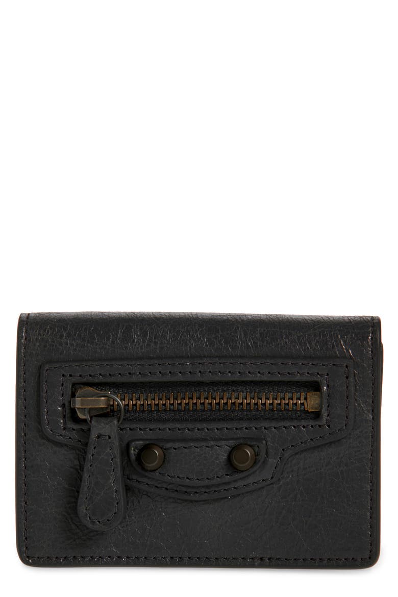Le City Leather Card Case, Main, color, BLACK
