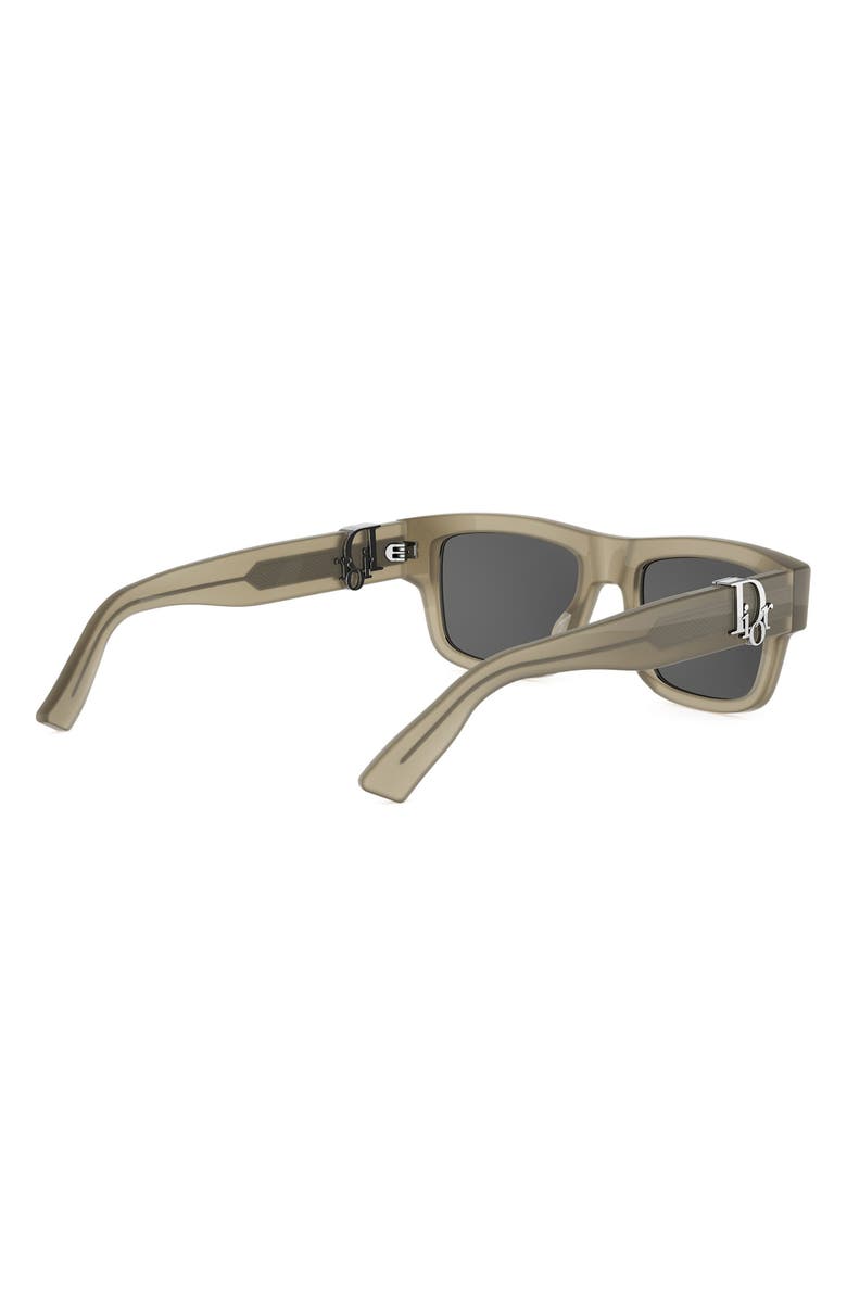 DIOR Oblique S3I 52mm Rectangular Sunglasses, Alternate, color, Shiny Beige / Smoke