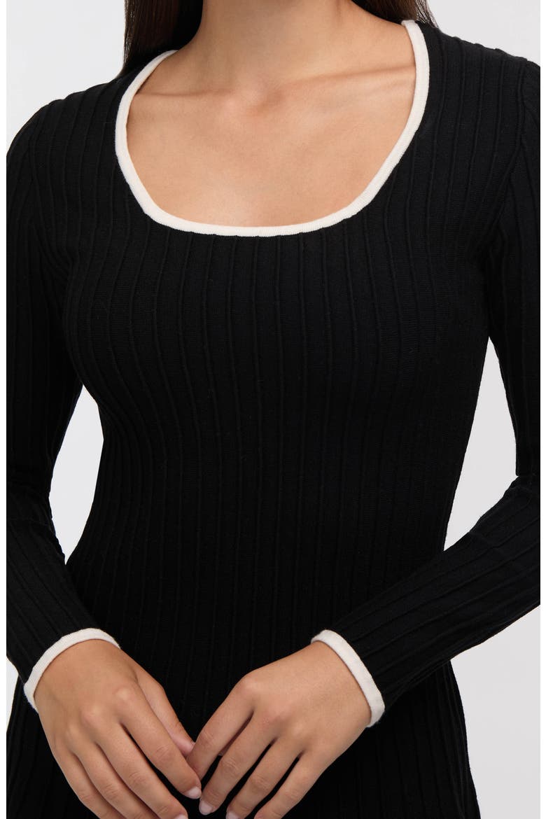 Square Neck Sweater Dress, Alternate, color, BLACK