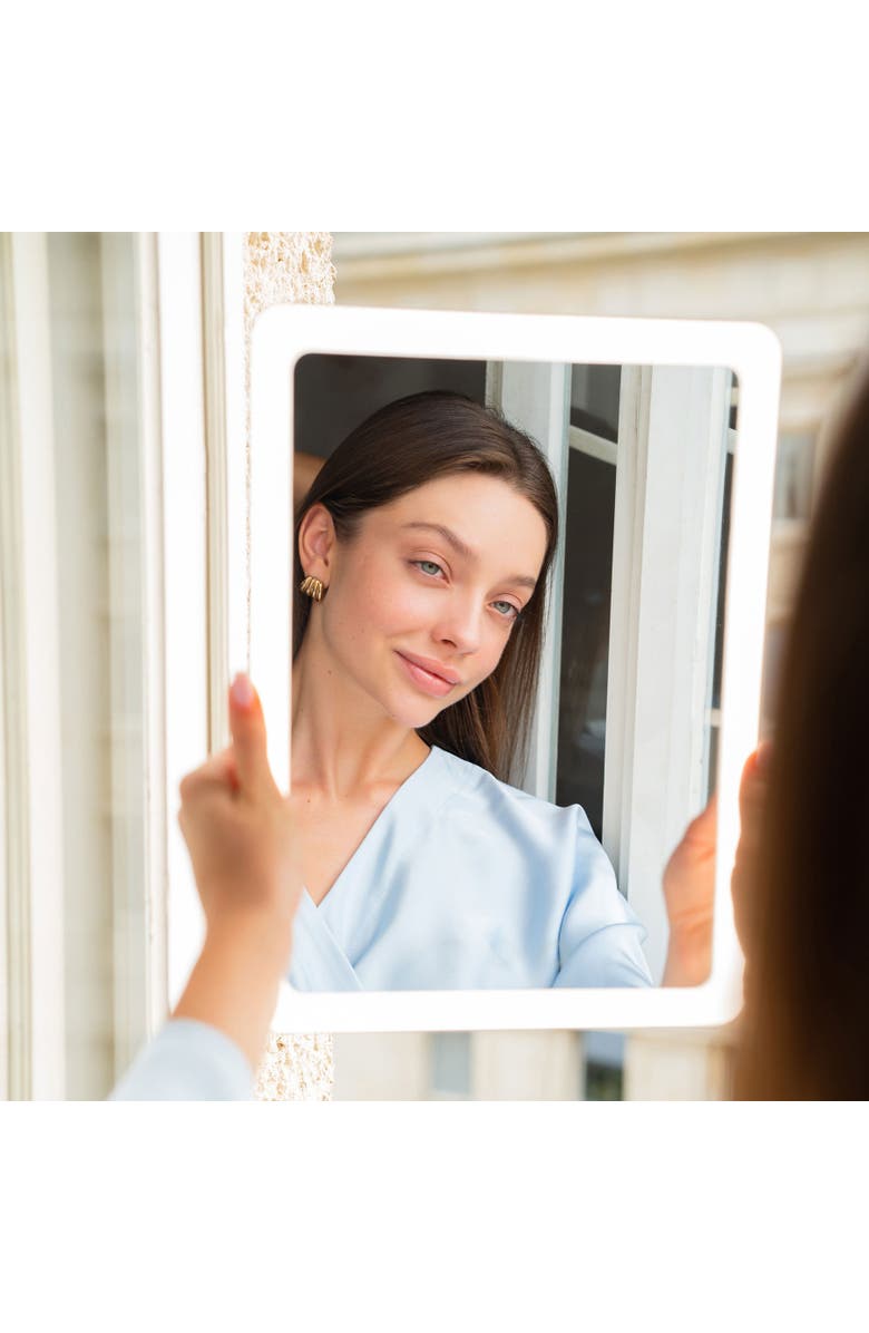 Ilios Lighting Sleek Adjustable Bright LED Slim Makeup Mirror, Alternate, color, White