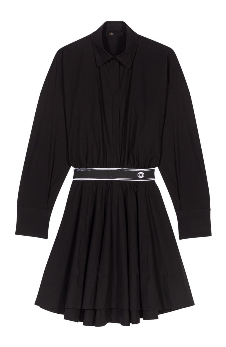 maje Short elasticated shirt dress, Alternate, color,