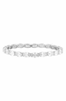 Nordstrom Oval Cut Cubic Zirconia Stretch Bracelet