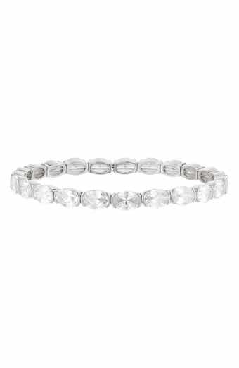 Nordstrom Oval Cut Cubic Zirconia Stretch Bracelet
