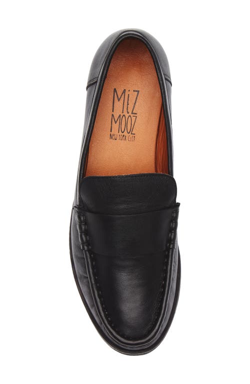Miz Mooz Issy Block Heel Loafer In Black