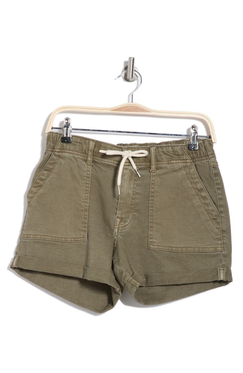 Vigoss Drawstring Denim Shorts, Alternate, color, Olive