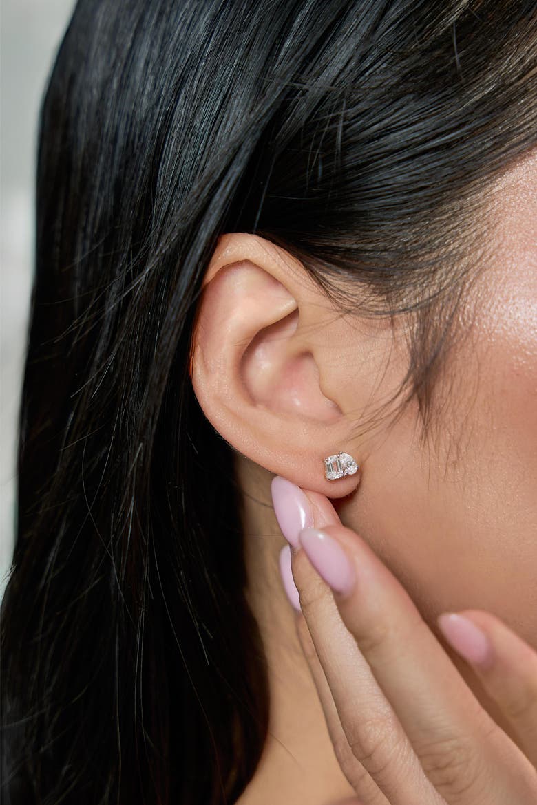 Valessa 14K Gold Lab Grown Diamond Toi Et Moi Earrings - 1.25 Ct, Alternate, color, 14K White Gold