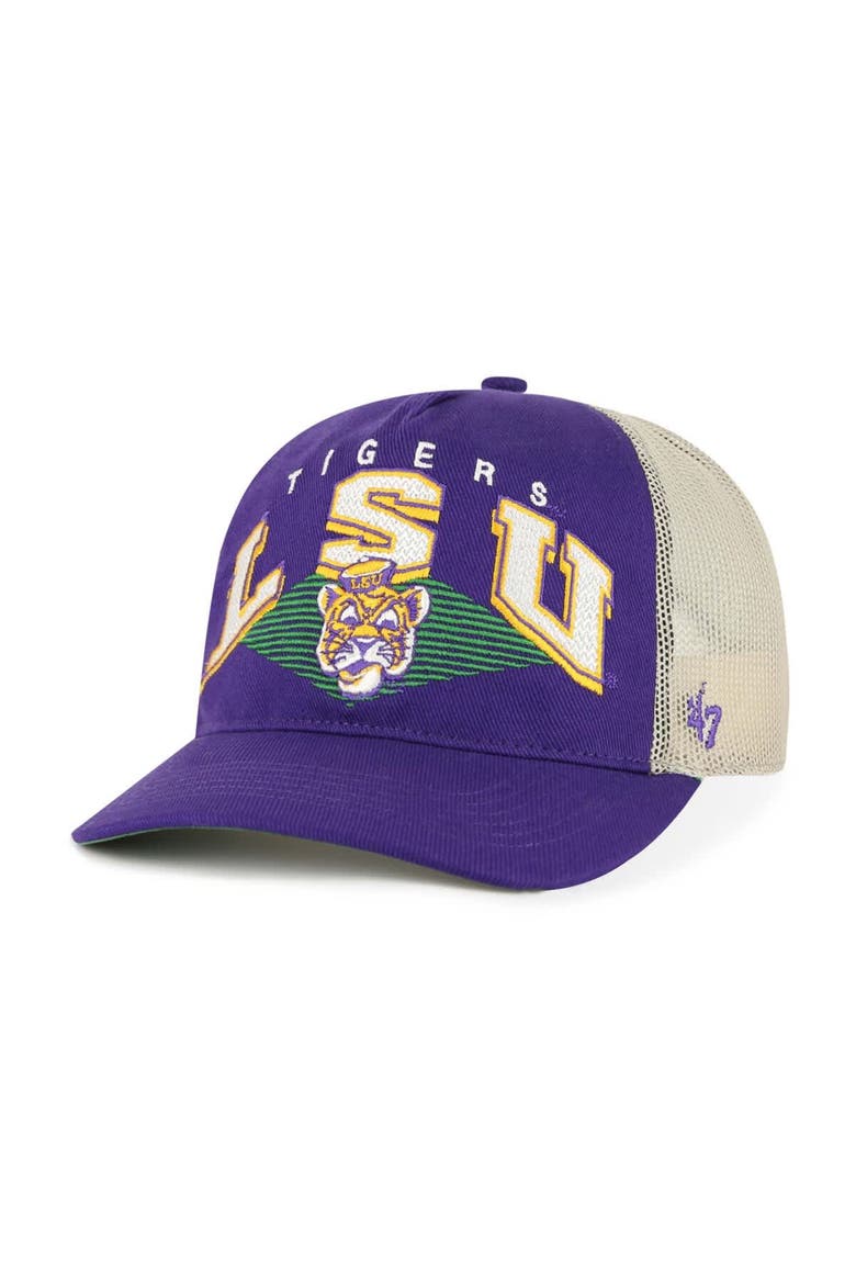 Men's '47  Purple LSU Tigers Pomona Mesh Hitch Adjustable Trucker Hat, Main, color, Purple