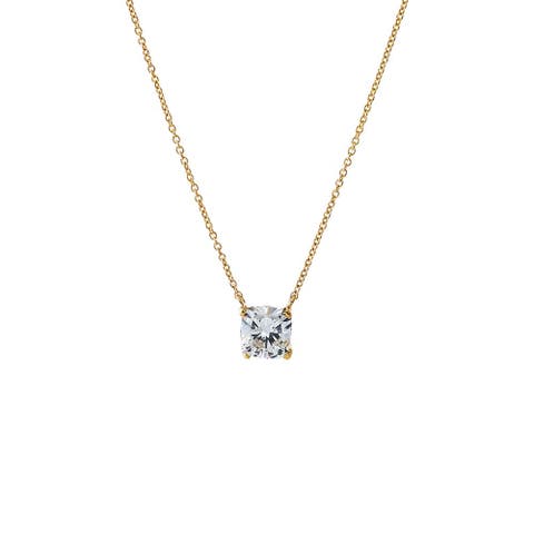 Lab Grown Diamond Cushion Cut Solitaire Necklace 14K