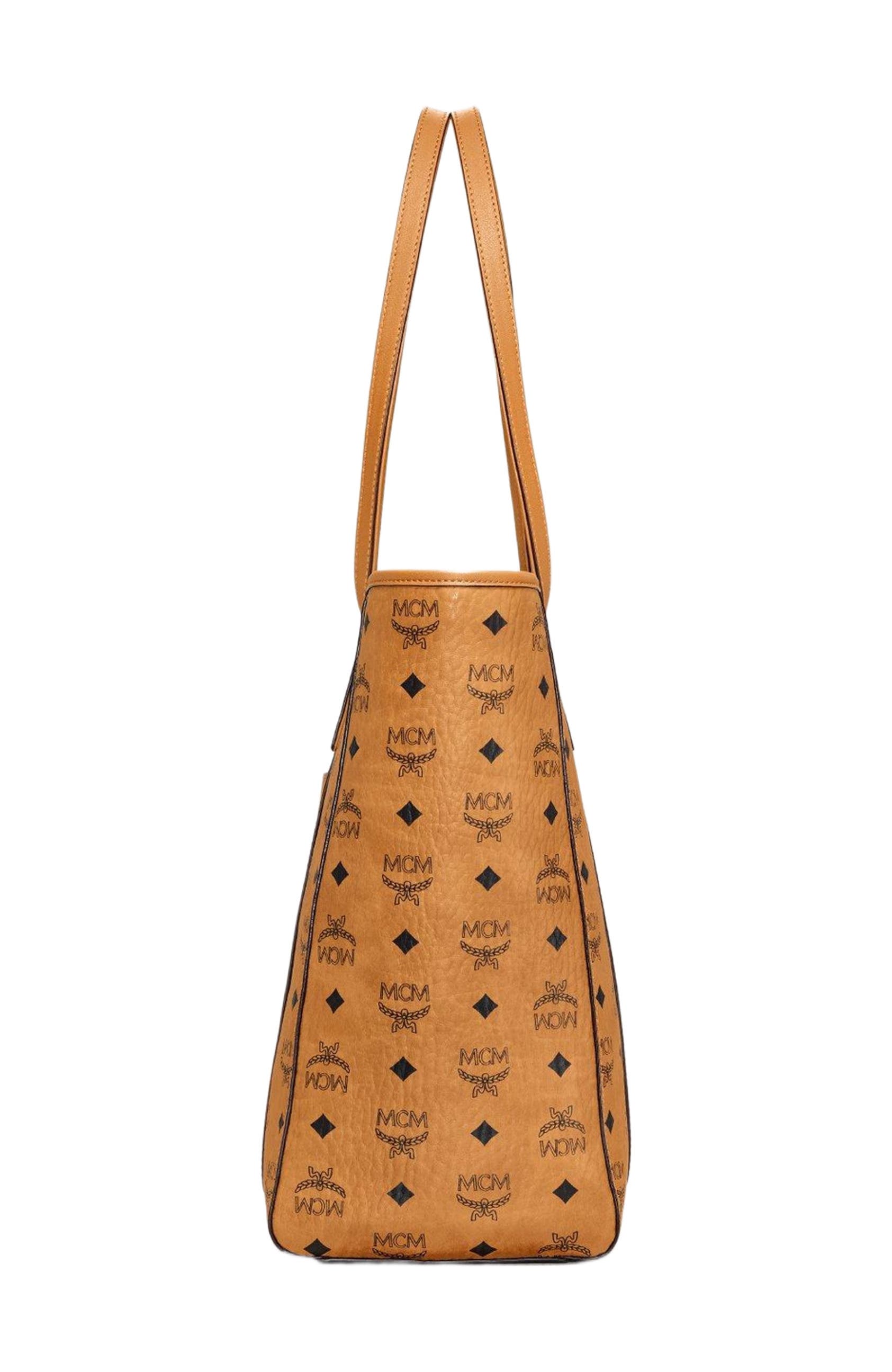 MCM Medium Toni Top-Zip Shopper in Visetos, Alternate, color, Brown