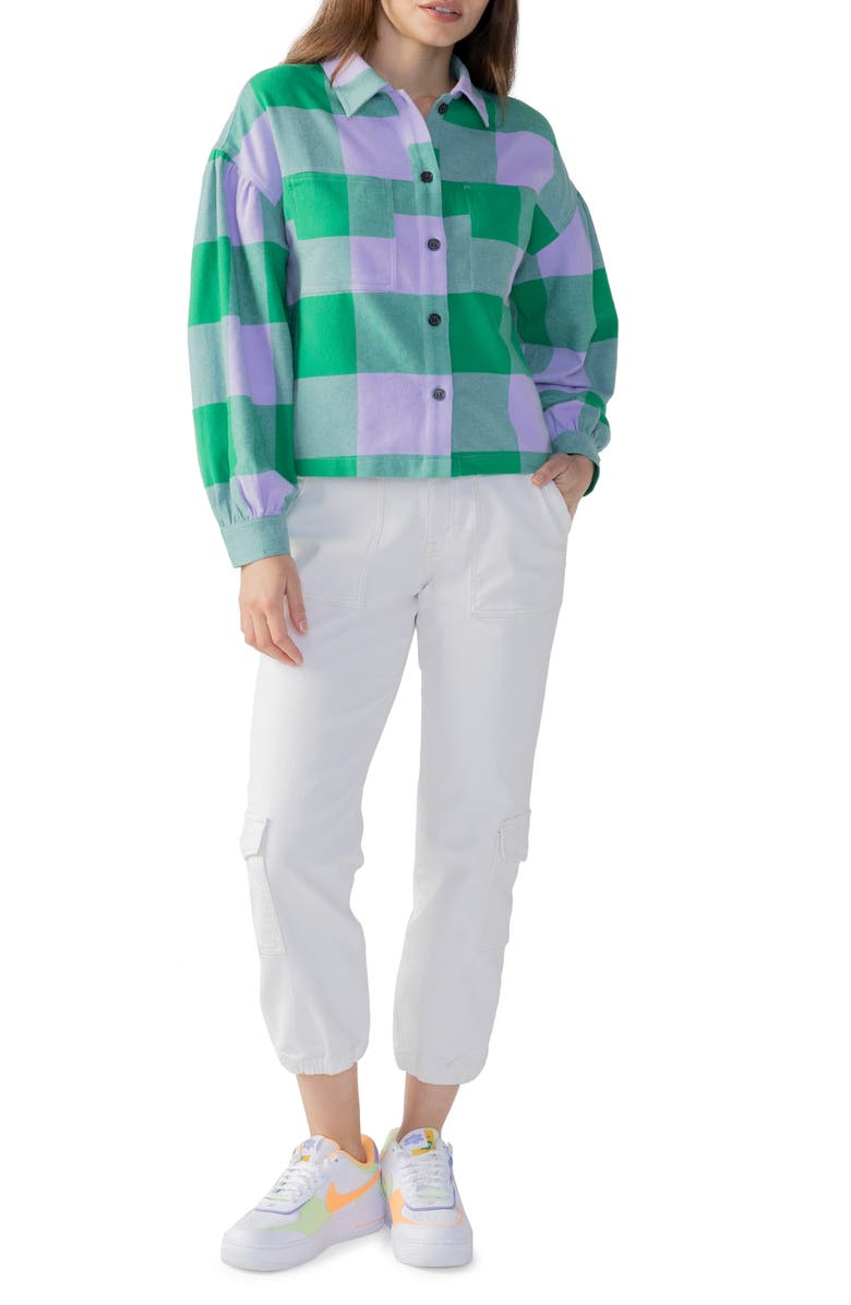 Sanctuary Plaid Patch Pocket Button-Up Short, Alternate, color, 