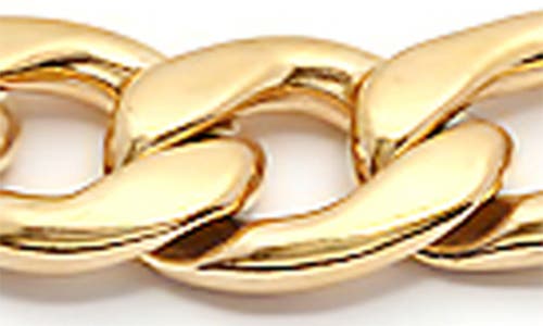 Hmy Jewelry 18k Gold Plated Stainless Steel Figaro Chain Bracelet In Gold