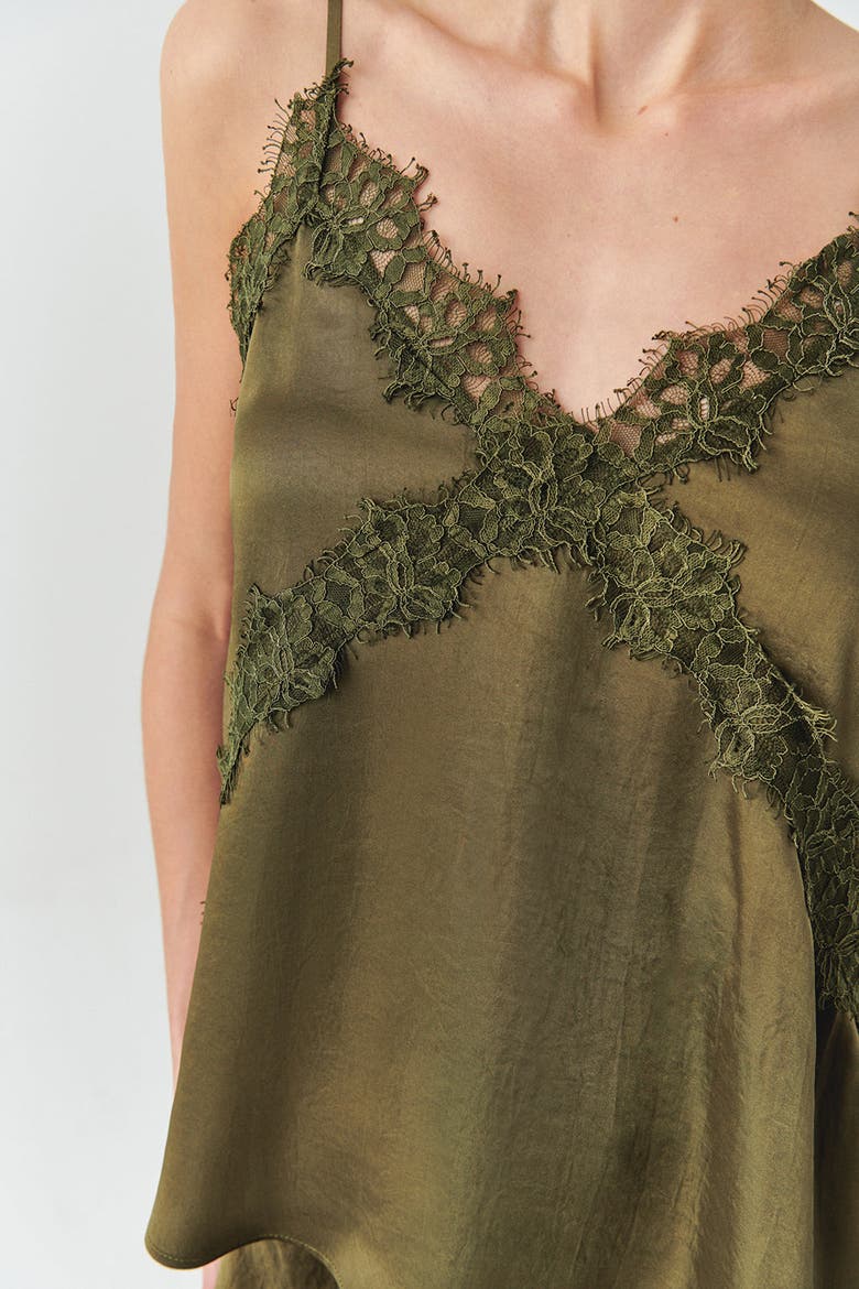 Hana V Neck Camisole Blouse, Alternate, color, KHAKI
