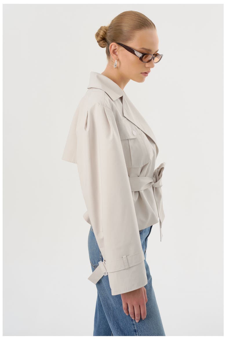 Quinn | Cropped Trench Coat, Alternate, color, Whisper White
