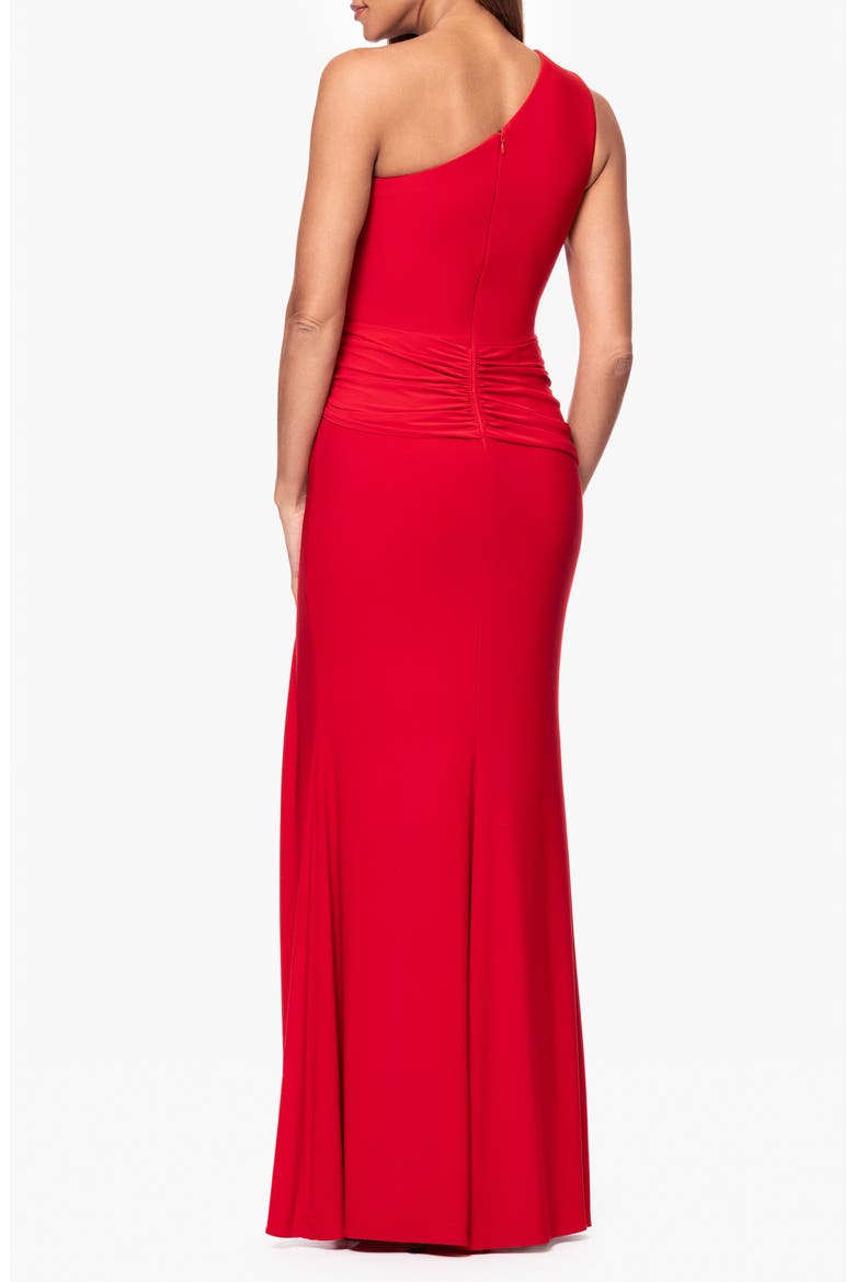 One-Shoulder Twist Evening Gown, Alternate, color, RED