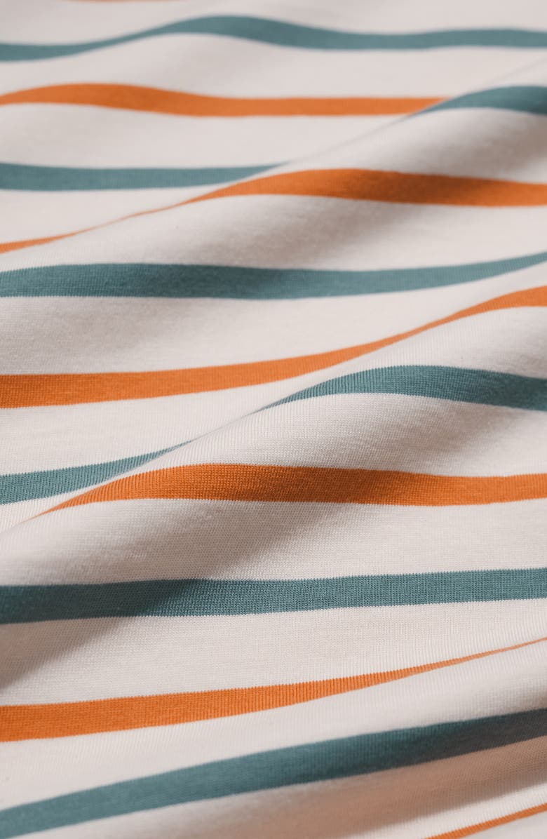 Seasalt Cornwall Seven Seas Sailor Striped Organic Cotton T-shirt, Alternate, color, Duet Breton Ecru Tangerine