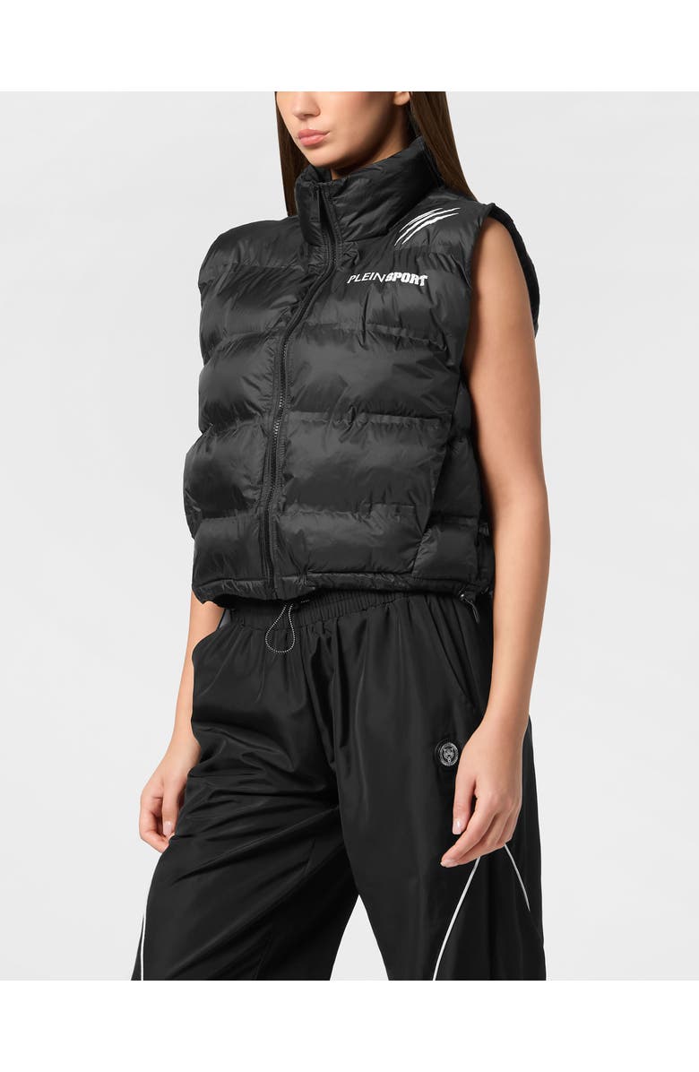 PLEIN SPORT Reversible Lightweight Padded Vest Scratch Women, Main, color, Black