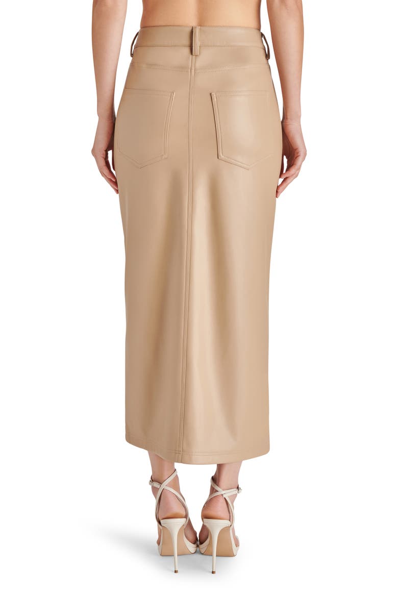 Avani Faux Leather Midi Skirt, Alternate, color, CAMEL